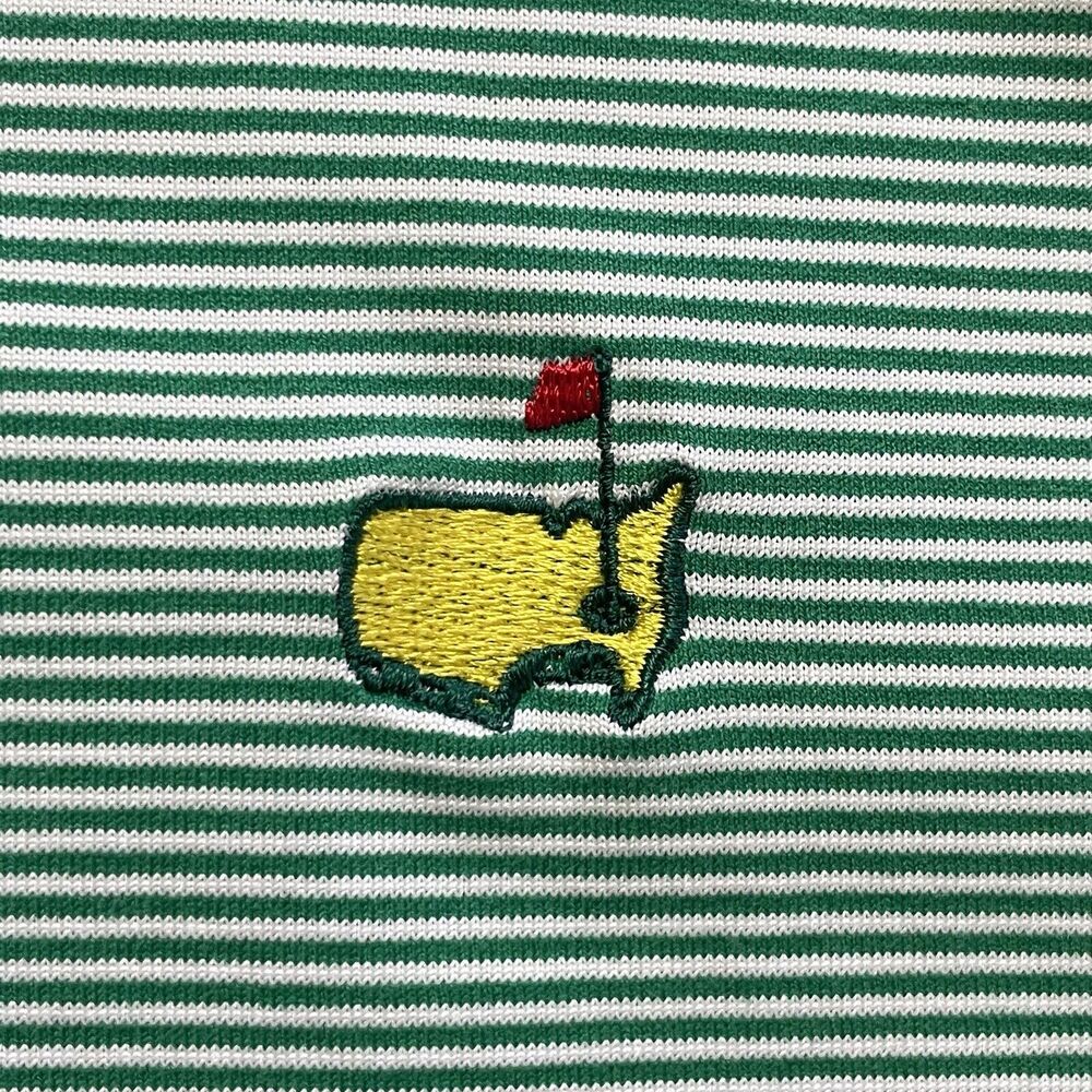 Clubhouse Collection Augusta National Polo Shirt Italy Made Striped Green XL Men - Picture 4 of 9